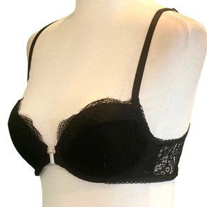 Victoria's Secret Dream Angels Lined Demi Racerback Black Lace Bra Size 32C